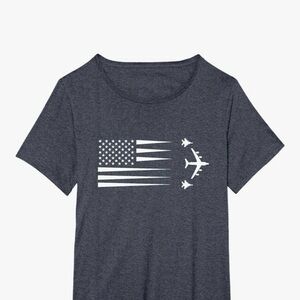 New Softstyle Heather Gray T-Shirt with US Air Force aviation theme. Size 1X